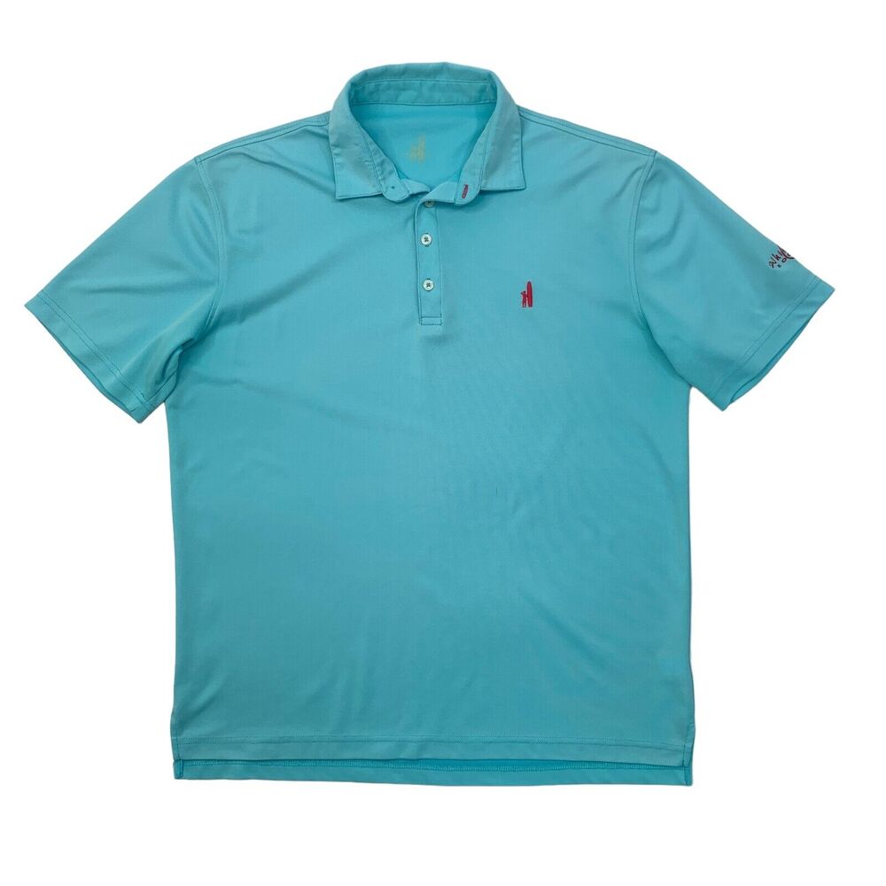 Johnnie-O Polo Shirt Mens L Bahama Blue Prep-Formace Fairway Classic Fit Pique